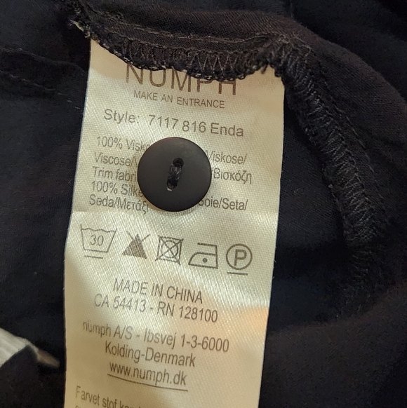 Numph Black Short Beach Coverup Sleeve Dress Size 40 Or Size 10 - Picture 6 of 14